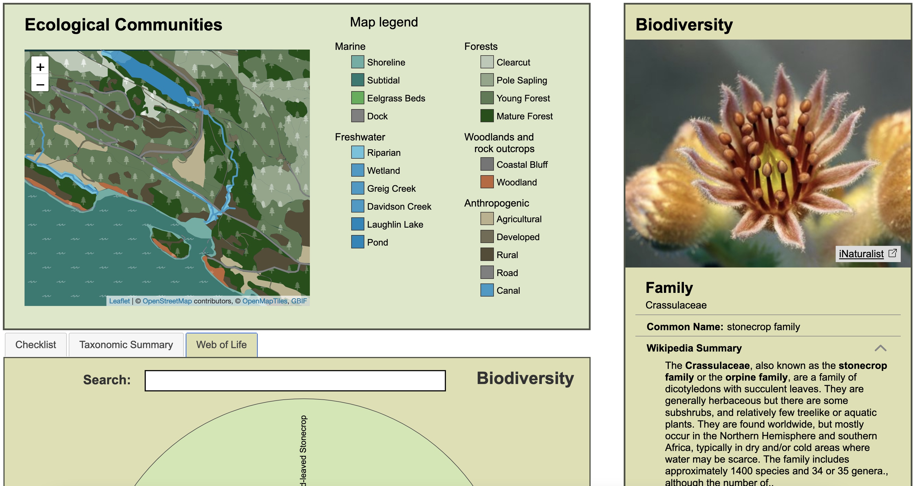 A screenshot of the xetthecum ecocultural mapping tool